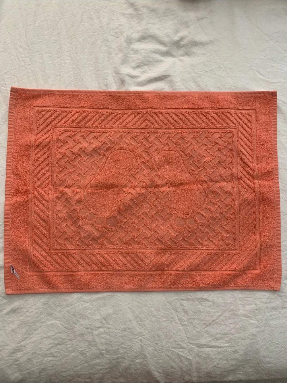 Plush Coral Bath Mat towel with Footprint Texture